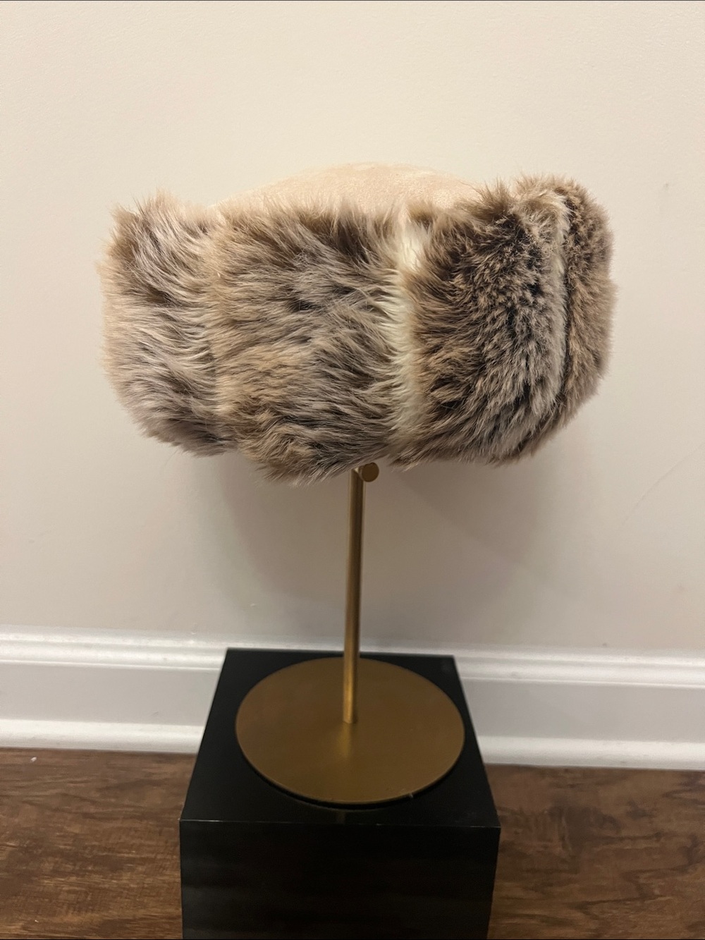 Preston & York Faux Fur Accent Hat - Taupe Brown